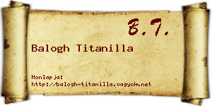 Balogh Titanilla névjegykártya